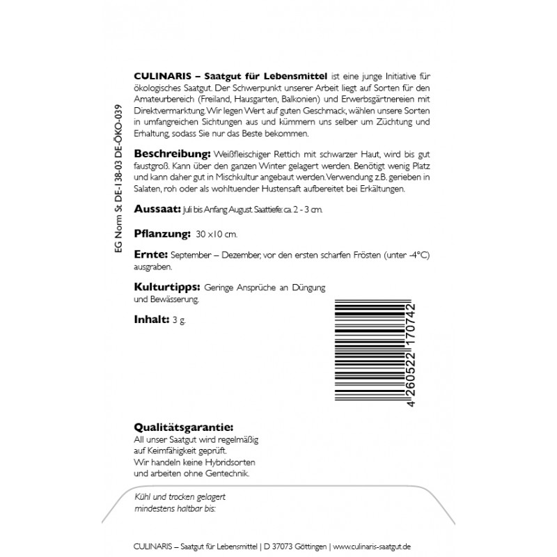 Raphanus sativus var. niger