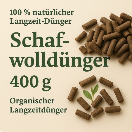 Schafwolldünger – 100 % natürlicher Langzeit-Dünger aus Schafwolle (400 g)