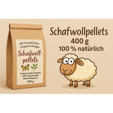 Schafwolldünger – 100 % natürlicher Langzeit-Dünger aus Schafwolle (400 g)